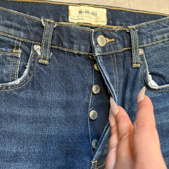 FREE PEOPLE We The Free Stella Distressed Raw Hem Skinny Jeans Size 30 - Picture 5 of 9